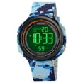 thumbnail image 2 of SKMEI Digital Sports Watch for Men & Women - 50M Water Resistant, EL Backlight, 1/100 Sec Stopwatch, Dual Time Zones, Daily , Countdown Timer, Date/Week Display, 12/24H Format - Air Force, 2 of 6