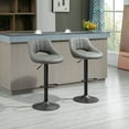 thumbnail image 2 of HOMCOM Bar Stools Set of 2 Swivel Adjustable Counter Height Barstools, 2 of 10