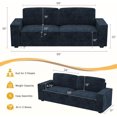 thumbnail image 6 of Techmilly Living Room Loveseat Sofa Set of 2, Modern Comfy Sofa with Wide Armrest, 2 Seater Chenille Couch, Removable Cover, Deep Seat Sofa, Navy Blue, 6 of 9