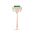 thumbnail image 3 of ANGARA Natural 1 Ct Aeon Vintage Style Emerald Halo Engagement Ring with Milgrain in 14K Rose Gold for Women (Size-7x5mm) | May Birthstone, Anniversary, Jewelry Gift for Women | Natural Emerald Ring, 3 of 9