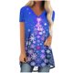 thumbnail image 2 of Fiudx Ofertas Del Día Top de Manga Corta con Cuello En V Raglán con Parte Delantera Corta y Espalda Larga con Estampado Navideño Informal a La Moda para Mujer, 2 of 5