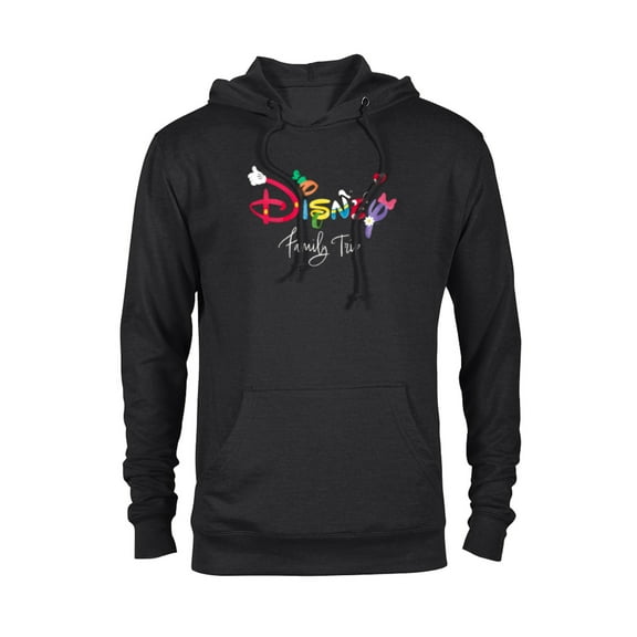 Disney Mickey & Friends Character Letters Disney Family Trip - Pullover Hoodie for Adults - Customized-Black