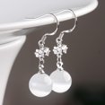 thumbnail image 2 of Lindos pendientes colgantes, pendientes de circonita bañados en plata, pajarita con perla, regalo de San Valentín, 2 of 6