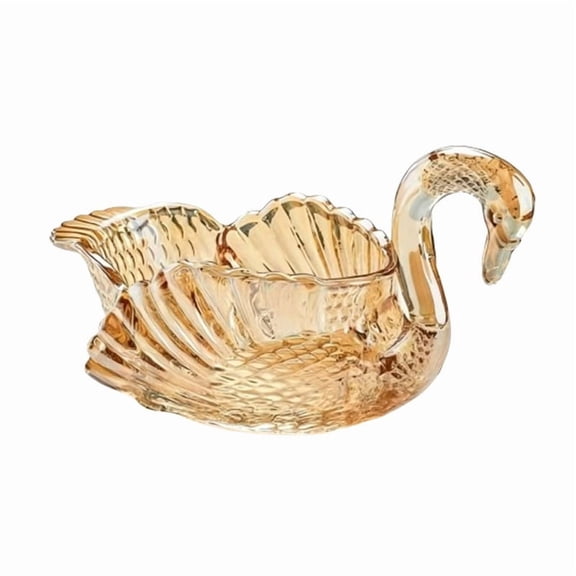 Cadancy Crystal Glass Swan Bowl Decorative Candy Dish Jewelry Trinket Organizer Vanity Table Centerpiece Wedding Party Supplies Gift Anniversary Farmhouse Home Decor