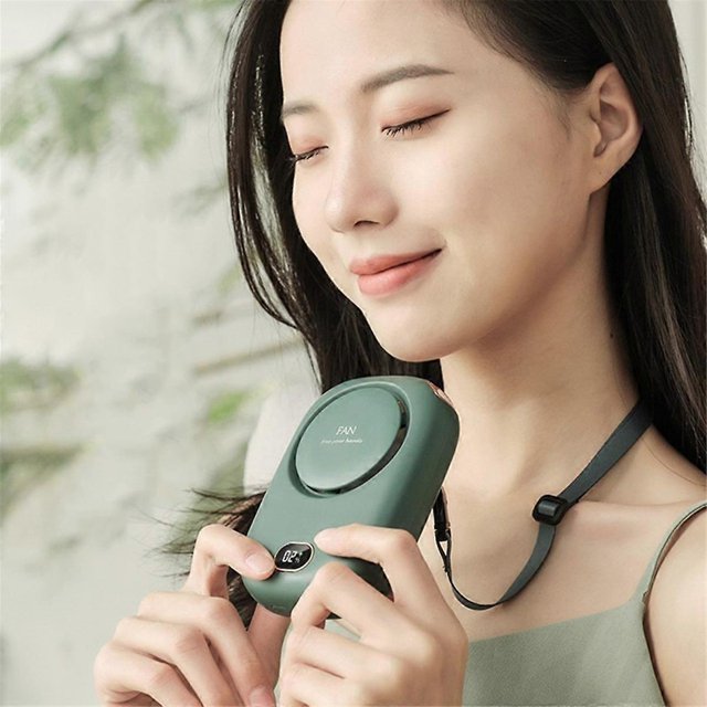 Portable Hanging Neck Fan, 2000mAh Wearable Mini Fan, Battery Operated USB Rechargeable 3 Speed Air Cooler