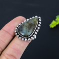 thumbnail image 2 of Natural Labradorite Gemstone Handmade 925 Sterling Silver Ring Size 9.5, 2 of 2