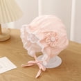 thumbnail image 4 of Wxirdiow Baby Girl Bonnet Baby Girl Lace Christening Eyelet Bonnet - Breathable Newborns Sun-Protection-Hat Light Yellow Size,1-12 Months, 4 of 6