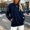 Dark Blue, variant on Women's Oversized Long Sleeve Crewneck Fuzzy Knit Warm Sweaters Fall Winter Pullover Sweater Tops with Side Pockets Women Soft Lightweight Shirts Daily Office Work Travel Outfits, Brick Red S
