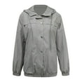 thumbnail image 5 of Sopiago Lightweight Rain Jacket Women Raincoat for Women Packable Rain Coat Windbreaker Rain Jackets Waterproof with Hood Light Gray,XL, 5 of 7