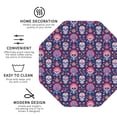 thumbnail image 3 of Lsque leaf flower Skull colorful Pattern 4" Drink Coasters Set of 4, PVC Leather Absorbent Coasters, Table Coaster Set Decorative Coffee Cup Coasters Housewarming Gift -Octagon, 3 of 6