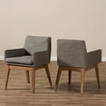 thumbnail image 5 of Set of 2 Baxton Studio Nexus Mid-Century Modern Walnut Wood Finishing and Gravel Fabric Upholstered Arm Chairs, 5 of 6