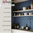 thumbnail image 5 of S4Sassy Peel & Stick Textured Vinyl Wallpaper, Petite Leaf Cluster Print Contact Paper Waterproof - Blue, 25"x360", Removable Modern Wall Covering for Home Decor in Bedrooms & Living, Renter Spaces, 5 of 8