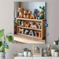 thumbnail image 4 of Qisvanset Framed Canvas Wall Art, 12x16 Inch Safari Animal Alphabet Kids Nursery Wall Print, 4 of 5