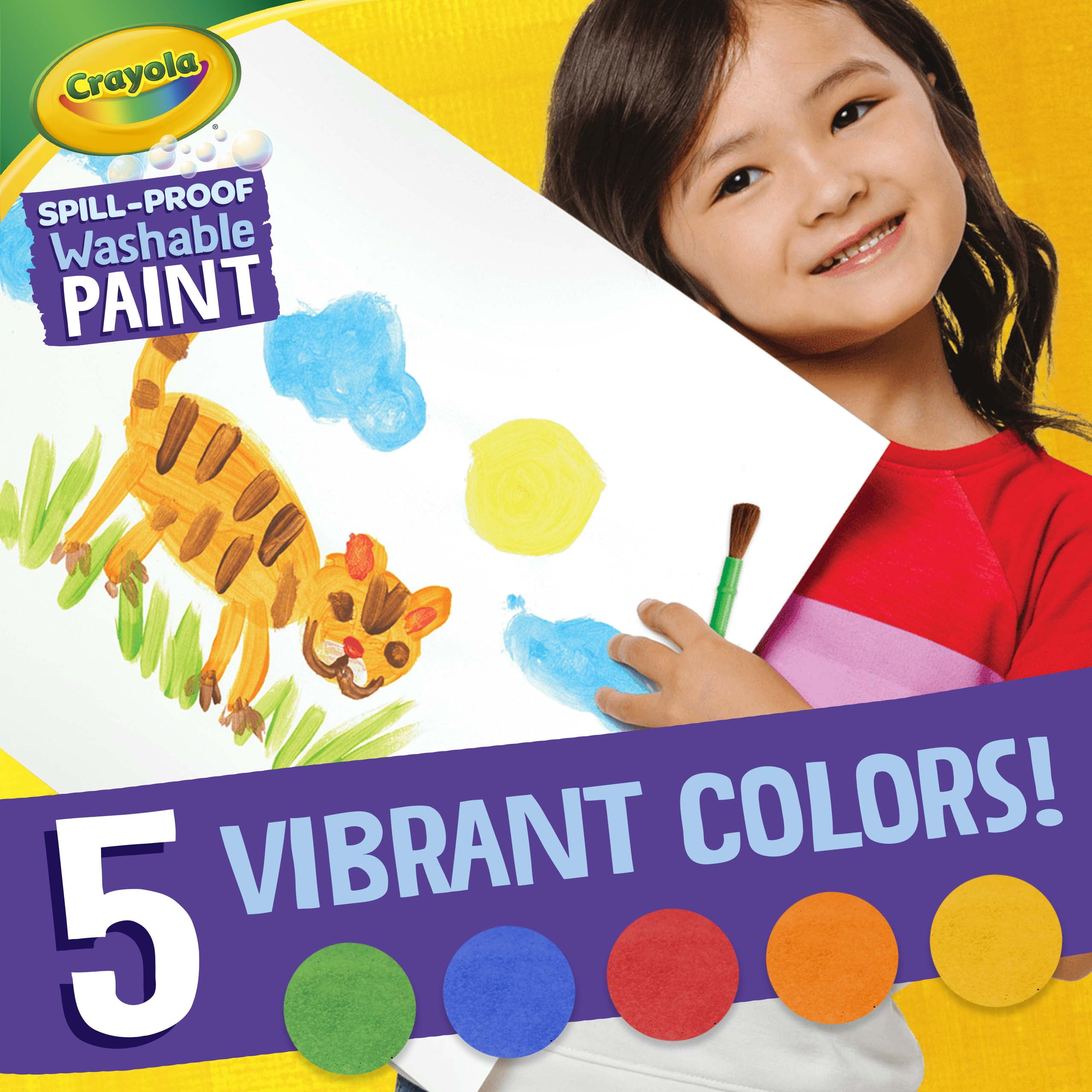 Crayola Spill Proof Paint Set, Washable Paint, Stocking Stuffers for Kids,  Beginner Child 