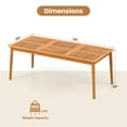 thumbnail image 3 of Gymax 8-Person Outdoor Acacia Wood Dining Table w/ 1.96'' Umbrella Hole Rectangular, 3 of 10