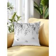 thumbnail image 1 of Outdoor Pillows Waterproof, Grey Eucalyptus Leaf Bedding Throw Pillows with Insert for Couch Sofa Bed, Rustic Floral Summer Vintage Botanical 16x16 Inch Pillowcases Decorative Patio Pillow Set of 1, 1 of 7