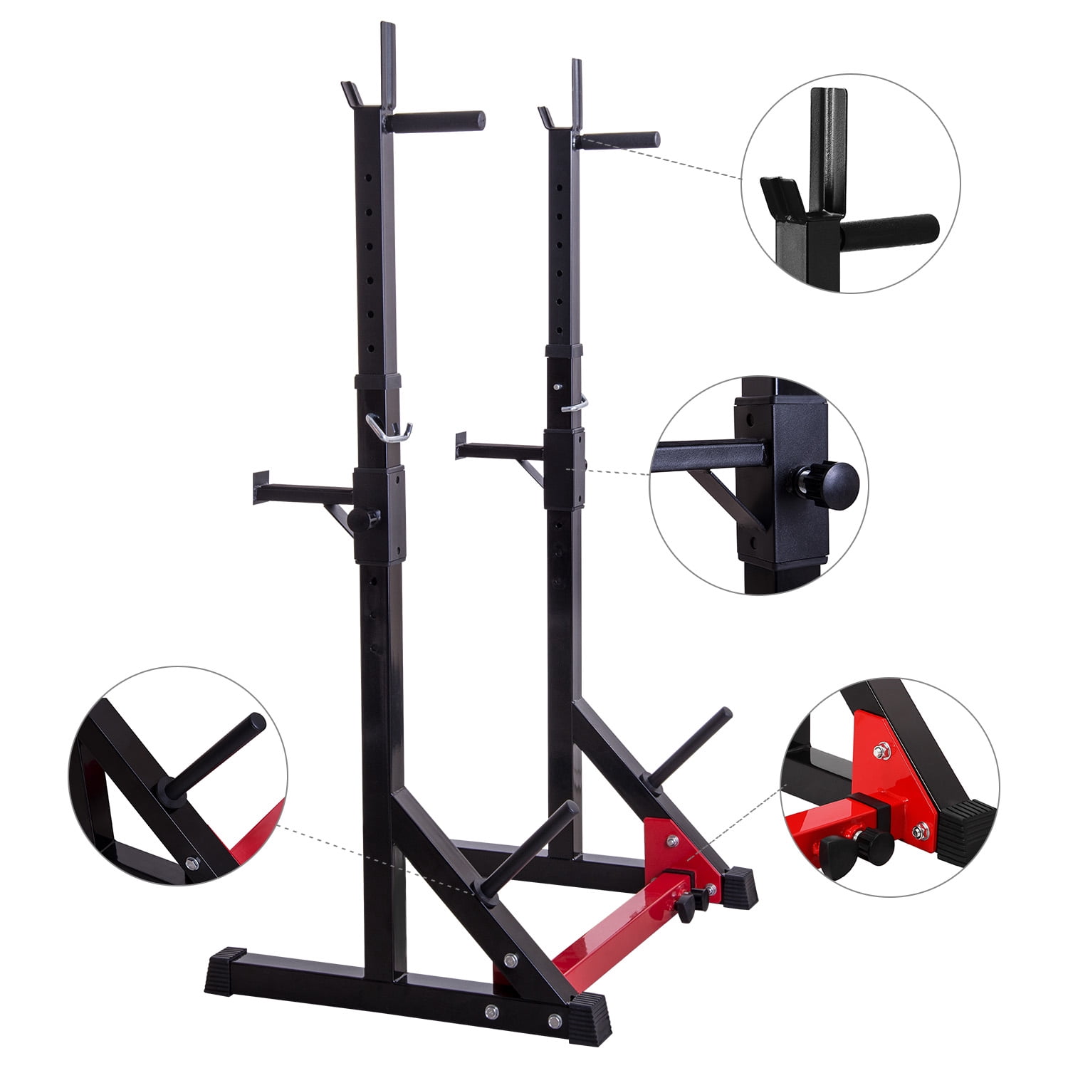 Ollieroo Multifunction Adjustable Barbell Rack Squat Dumbbell Stands Gym Full Body Training Weight Rack