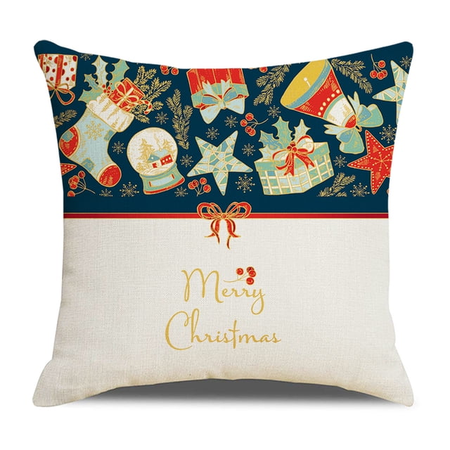 Advancent Funda de almohada navideña con estampado de Navidad, funda de cojín para sofá, funda de almohada decorativa para el hogar, sofá, Navidad, Kits de decoración para fiestas No.09 Advancent HA007803-09