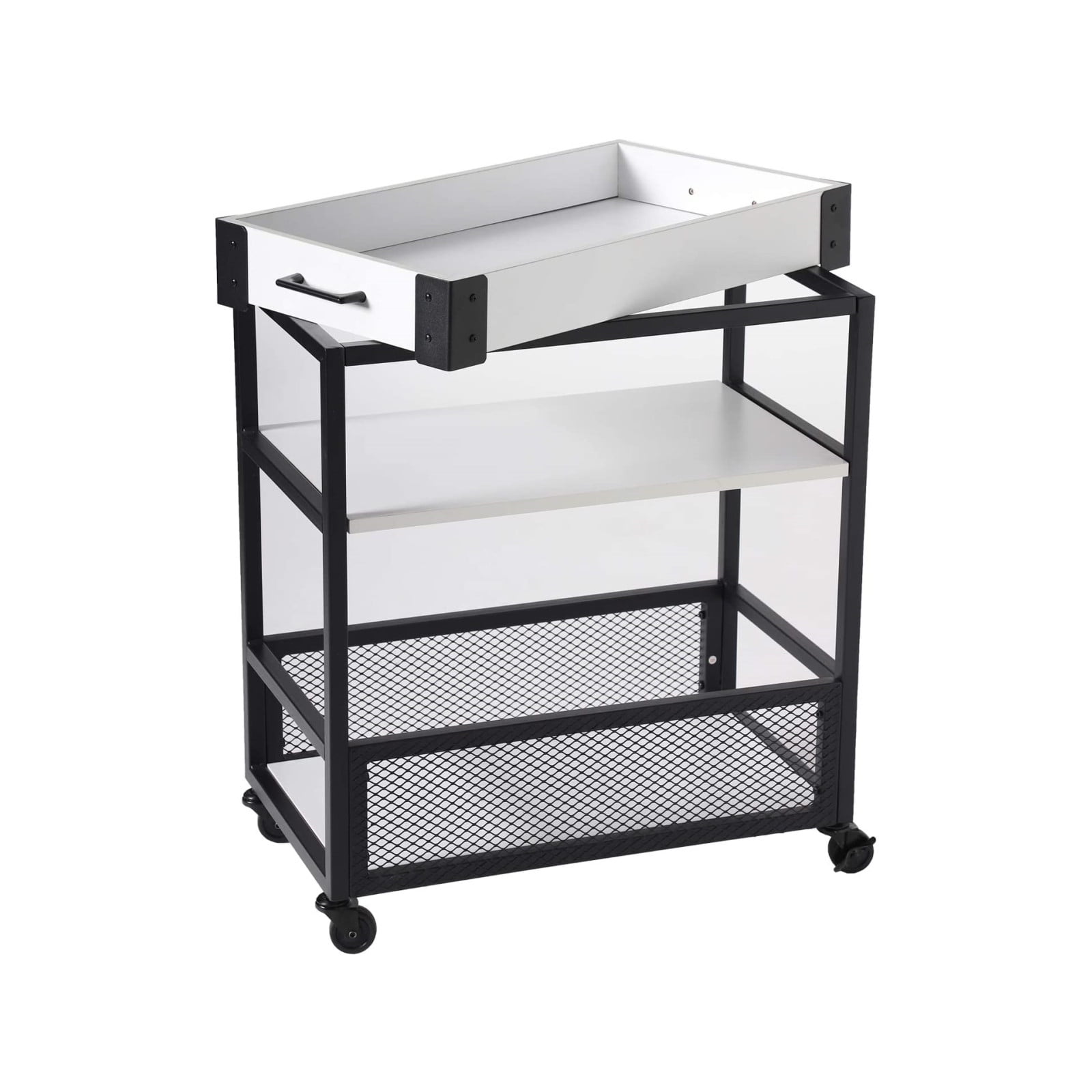 Kitchen Cart 3 Tier Rolling Cart Metal Smooth Wheels Storage Trolley For Home Bar Restaurant Walmart Com Walmart Com