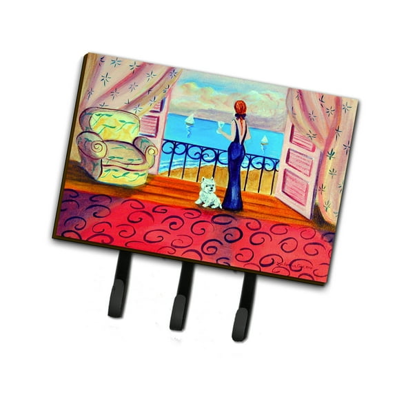 Carolines Treasures 7125TH68 Westie with Mom and a view Leash or Key Holder Triple multicolor