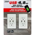 thumbnail image 2 of Feit Electric 2-Pack Tamper Resistant Wall Outlet 120V, with (2) USB Ports 4.8 amp, 2 of 4