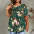 thumbnail image 6 of Patlollav Womens Plus Size Short Sleeve Tshirt 2024 Summer Floar Print Casual Crewneck Tunic Tops Loose Tee Shirts, 6 of 6