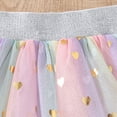 thumbnail image 5 of Avrnliq Girls White Rainbow Gold Heart Sequin Tutu Skirt, Fluffy Twirl-Ready A-Line Tulle Skirt for Kids Girls 2-8Y, Machine Washable Party Dance Skirt,Size 7 T, 5 of 9