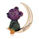 thumbnail image 4 of Broche de oso y Luna vintage creativo, aleación personalizada, aceite de goteo, ramillete de cien fósforos, 2 uds., 4 of 5