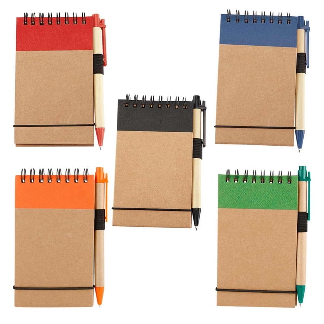 Paquete 70 piezas Libreta de 50 hojas con bolígrafo ecológico azul 7.7 x 12.7