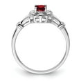 thumbnail image 2 of 925 Sterling Silver Polished Created Ruby and Diamond Ring Size 5 2mm Wide Ring for Women, 2 of 5