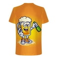 thumbnail image 4 of Lilgiuy 2024 New T-Shirt for Men's Summer Fashion 3D Beer Bubble Printed Short Sleeves Plus Size Tee Blouse Tops Gifts for Your Boyfriend Husband Father(Yellow,L), 4 of 5