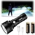 thumbnail image 1 of High Lumens LED Flashlight, 100000 Lumens Waterproof Flashlight, USB Rechargeable, 3 Lighting Modes, 1 of 5