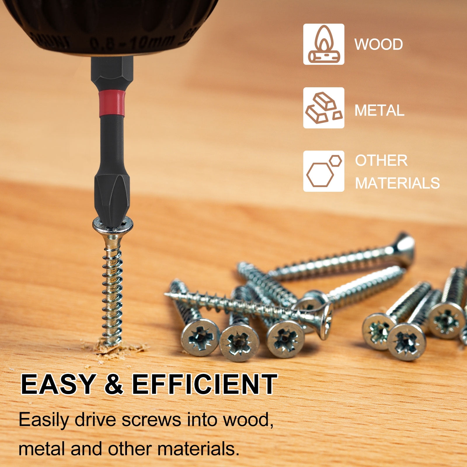 10pcs #1 Phillips Impact Screwdriver Bit PH1 1/4" Hex Shank 4" (100mm) Long Magnetic Cross Head Drill Bits S2 Steel Industrial Screw Driver for Impact Power Drivers, Black/Red