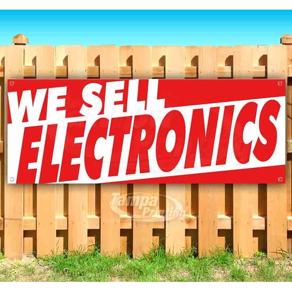 We Sell Electronics 13 oz Vinyl Banner With Metal Grommets