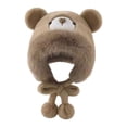 thumbnail image 4 of Segolike Cute Stuffed Bear Ear Hat Comfortable Animal Headgear for Girls Camping Holidays Khaki, 4 of 8