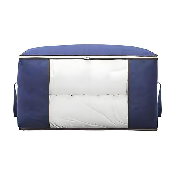 Hearth & Gear Rangement Grande Capacité pour Couettes et Couvertures Design à Fermeture Éclair avec Fenêtre Transparente Cubes de Rangement Doux Organisateurs en Tissu Contenants de Rangement Déménagement Organisation sous le Lit Garde-Robe