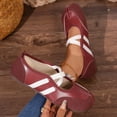 thumbnail image 2 of gzxflxpge Women Retro Spliced Ballet Flat Shoes, Split Toe Design with Crisscross Elastic Strap, Soft Lightweight Slip‑On Casual Walking Footwear Purple 9（CN-42）, 2 of 8