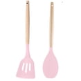 thumbnail image 1 of Utensilios de cocina del silicón, sistema del utensilio de cocina de 2 piezas, utensilios de cocina de madera fáciles de limpiar, 1 of 5