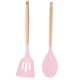 thumbnail image 1 of Utensilios de cocina del silicón, sistema del utensilio de cocina de 2 piezas, utensilios de cocina de madera fáciles de limpiar, 1 of 5