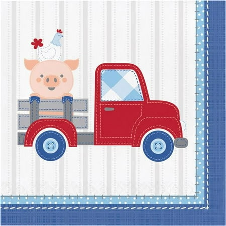 Farmhouse 1st Birthday Boy Napkins, 16 Count