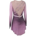 thumbnail image 3 of LIUHUO Custom High Elasticity Spandex Ice Skating Dresses Women Girls Gradient Colors Purple Pink Blue Orange Long Sleeves Diamond Embellishments, 3 of 5