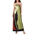 thumbnail image 1 of Gupgi Robe Tube Ample pour Femmes Épaules Dénudées Robe Contrastée Robe Longue d'Été Sans Bretelles, 1 of 8