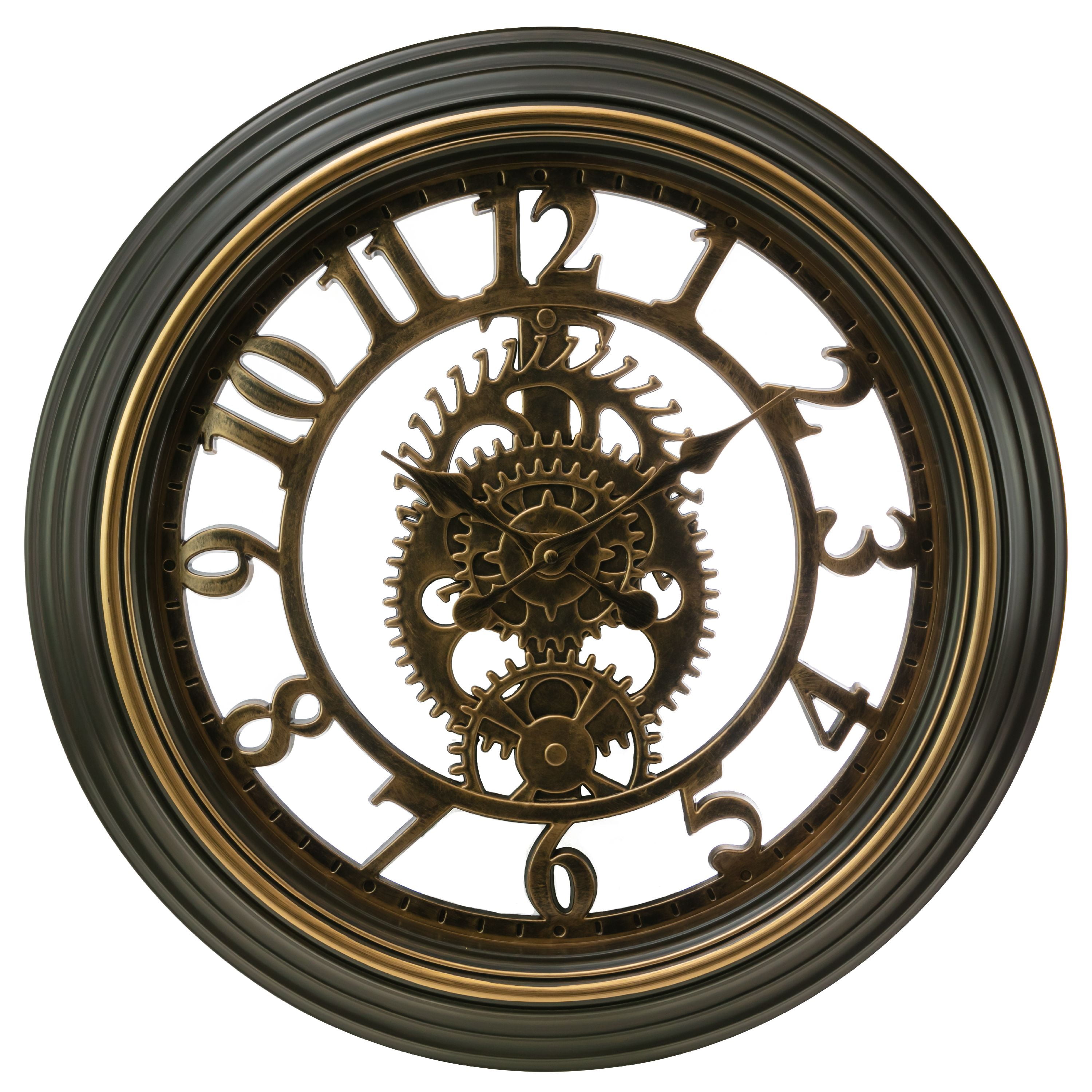 kieragrace Gears Wall Clock, 20Inch, 2Inch Deep, Bronze Finish