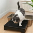 thumbnail image 1 of Cat Litter Box Step Ramp – Adjustable Non-Slip Litter Trapper Platform Reduces Tracking, Fits Automatic Litter Boxes, for Kittens & Senior Cats(6.3*12.6*16.5Inch,Sand Control Table), 1 of 3