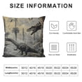 thumbnail image 5 of BANET Throw Pillow , Grayscale in an Araucaria Prehistorics , Decorative Square Accent Pillow Case 24x24in, 5 of 5