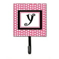 thumbnail image 4 of Carolines Treasures CJ1001-SH4-Parent Letter Initial Monogram - Pink Black Polka Dots Leash Holder or Key Hook, 4 of 7