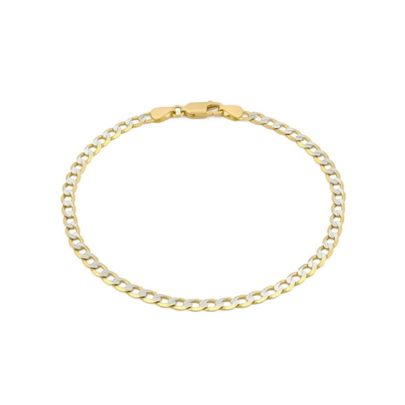 Pulso Barbada Diamantada 3.5 mm 18.5 cm Oro Sólido 14k