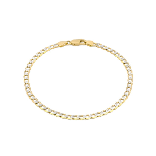 Pulso Barbada Diamantada 3.5 mm 18.5 cm Oro Sólido 14k