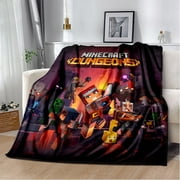 Soft and Warm M-Minecraft Blanket Featuring My World Sandbox Game Characters 3D Print Fleece Throw Blanket