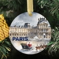 thumbnail image 2 of Louvre Paris France - French Travel Souvenir Landmark Museum Vacation Keepsake Ceramic Christmas Ornament Xmas Holiday Tree Gift, 2 of 3